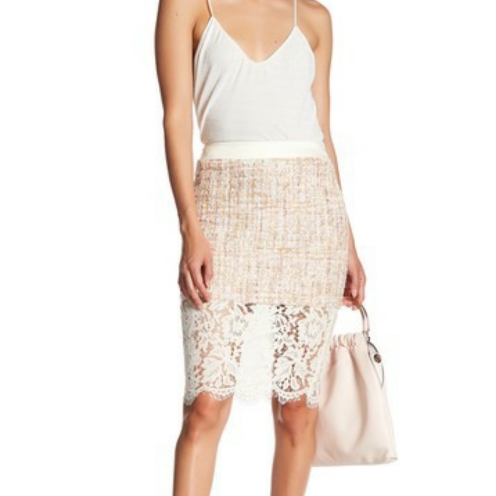 NWT English Factory boucle lace skirt